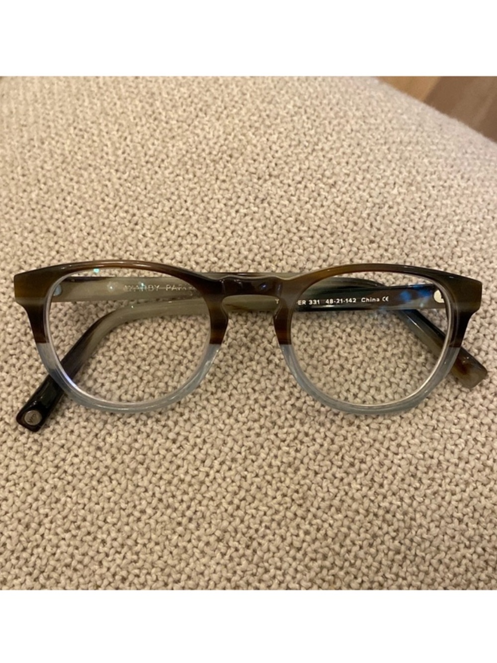 Warby Parker Topper Tortoise & Light Blue glasses EUC